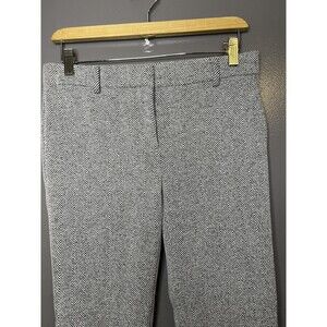 Ann Taylor Pants Womens 2 Gray Herringbone Straight Leg Tweed Dress Slacks Work